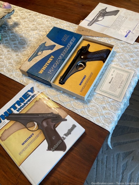 Whitney Wolverine .22 Pistol 98%+ Factory Box +Manual + Book +Warranty 1957-img-0