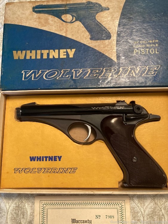 Whitney Wolverine .22 Pistol 98%+ Factory Box +Manual + Book +Warranty 1957-img-4