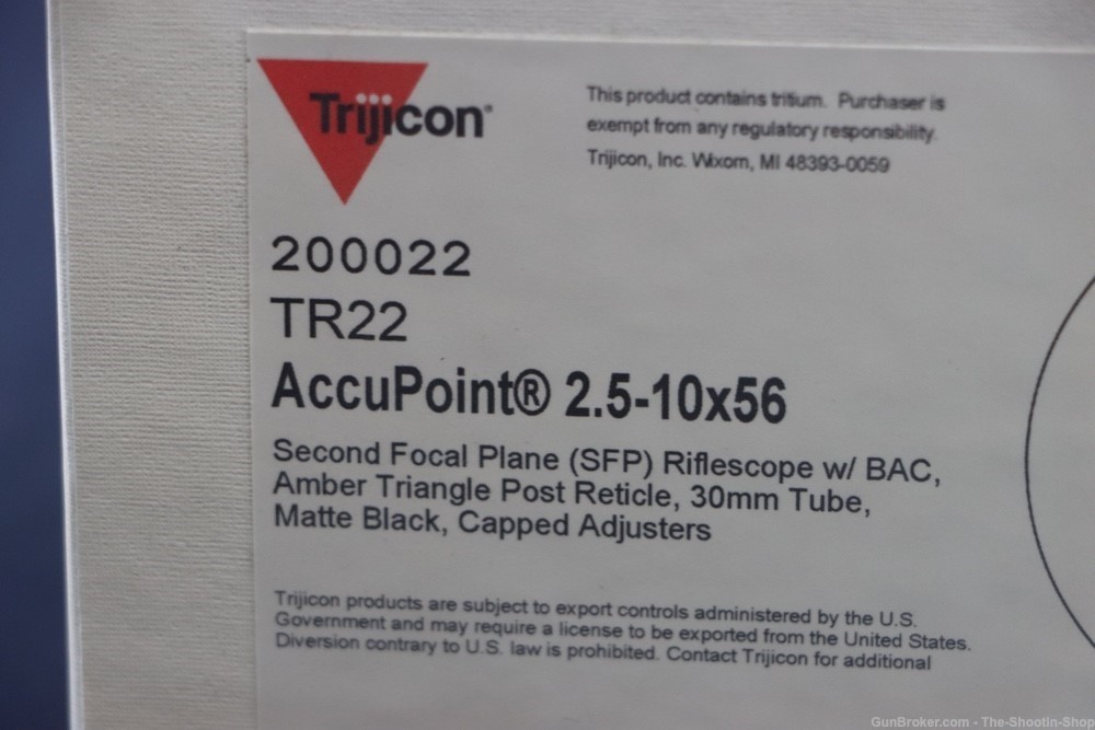 Trijicon AccuPoint Rifle Scope 2.5x-10x56MM 30MM Matte Black SFP BAC NEW -img-12