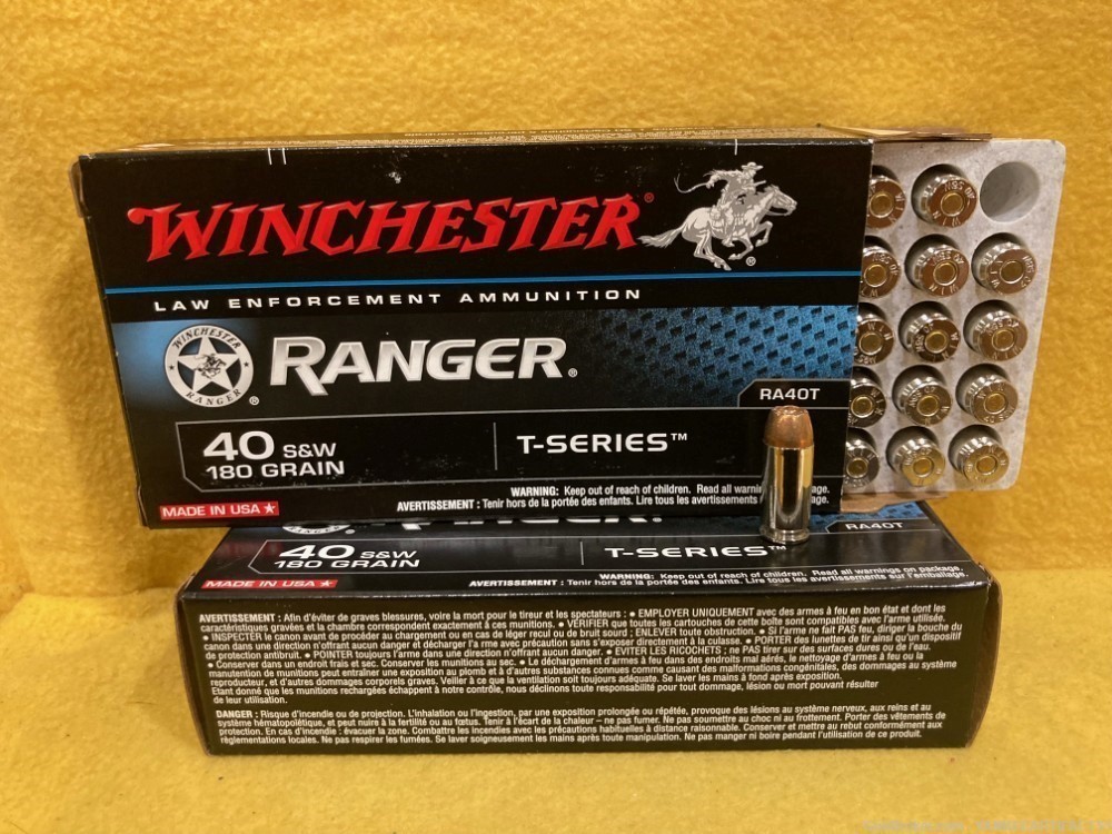 Winchester Ranger 40 S&W 180 gr. 100 rds. T-Series NO CC FEES-img-1