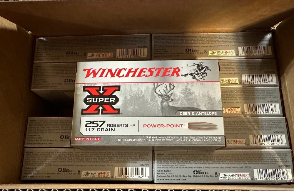 200 rounds of Winchester Super-X 257 Roberts +P 117 grain Power-Point ammo-img-0