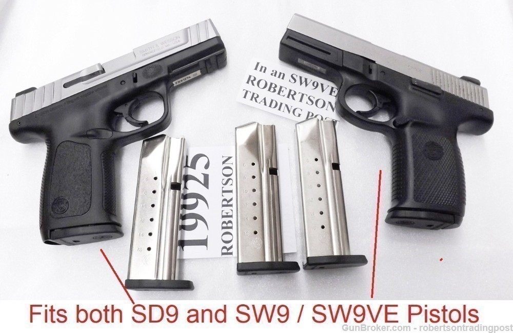 3 S&W 9mm SD9 Magazines fit SW9VE 25095 Sub 16 rd $34 ea & Free ship  -img-8