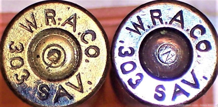 W.R.A.Co. 303 Savage JSP 2 Rounds Vintage Headstamp Collector-img-0