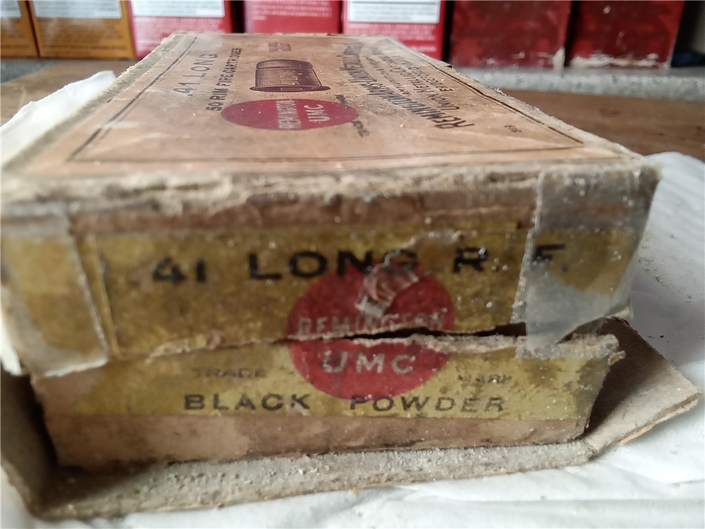 RARE-VINTAGE FULL BOX OF UMC 41 LONG RIM FIRE AMMO-BLACK POWDER-img-3