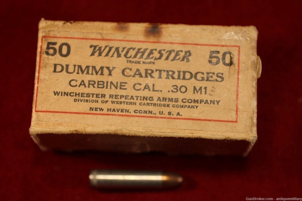 Winchester US .30 M1 Carbine Dummy Box - 1 cartridge 1943-img-0