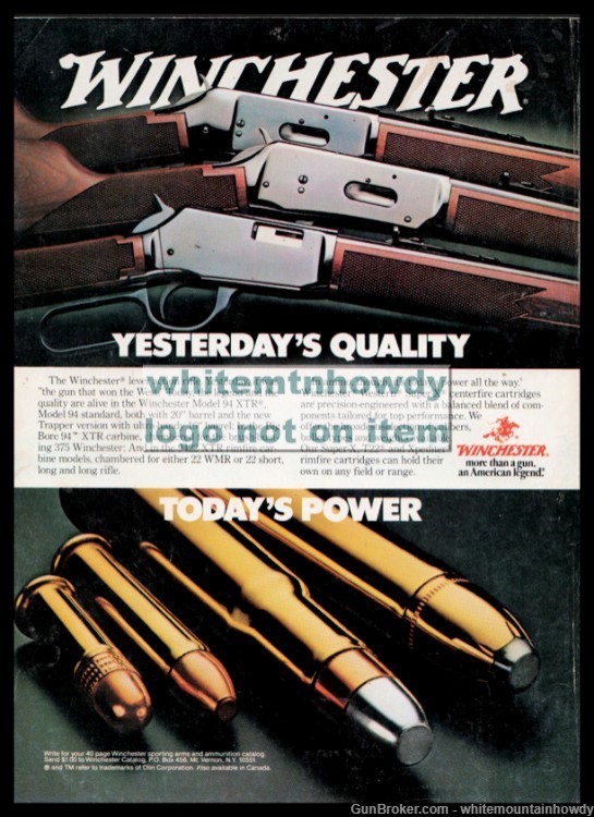 1980 WINCHESTER 94 XTR & Standard  Lever ACtion Rifle PRINT AD -img-0