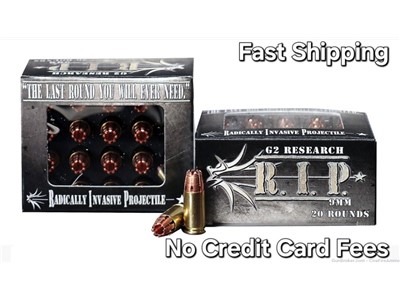 G2 Research 9mm RIP hollow point frangible 20 rds no cc fees