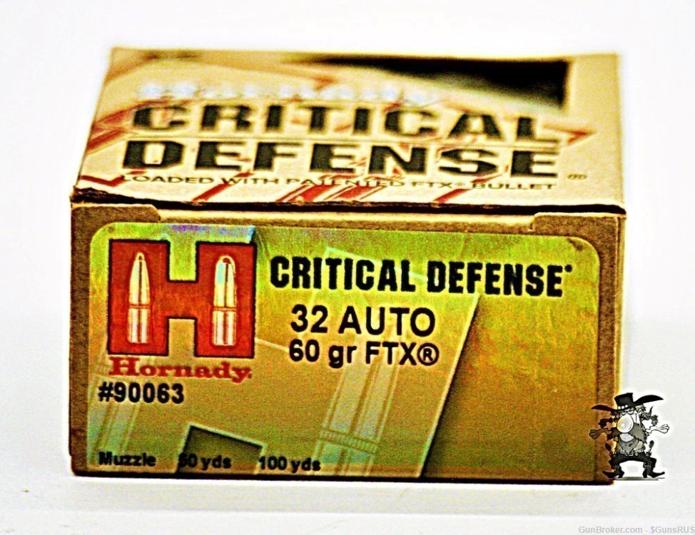 32 ACP HORNADY Critical Defense 32 Auto 60 Grain FTX® 25 Rounds-img-3