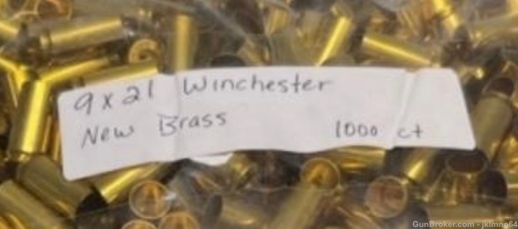 1000 pieces of new Winchester 9x21mm IMI 9mm Italian brass cases -img-1