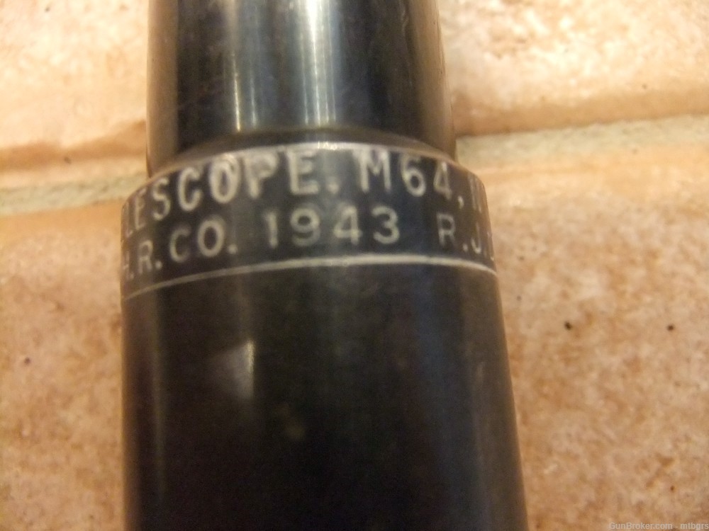 US MILITARY WWII TELESCOPE M64 1943 MHR CO. RJD  NO. 3468 -img-0
