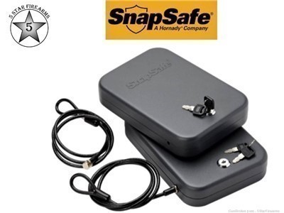 SnapSafe Large Lock Box Keyed 1 Gun Pistol Vault - 2 Pack