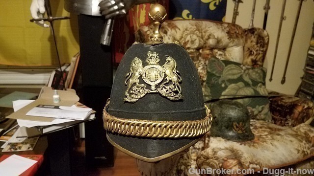 Civil War Royal Artillery Blue Cloth Officer Helmet 1850-65-img-0