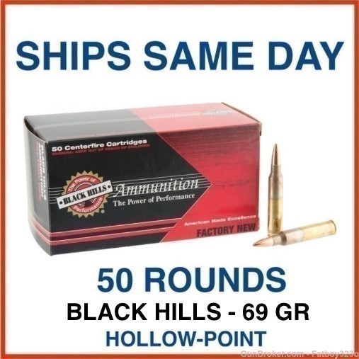 50 Rounds - Black Hills 5.56mm NATO Ammo 69 Grain OTM-img-0