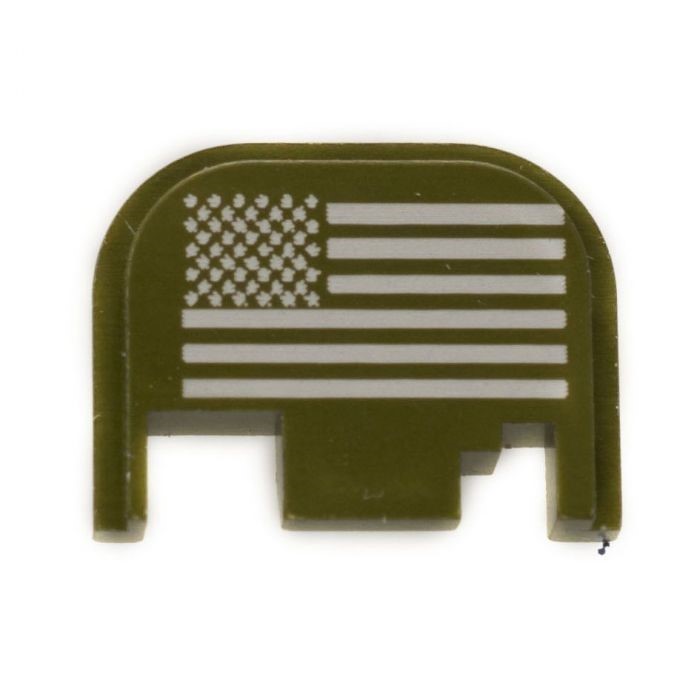 Glock Rear Slide Plate - USA Flag-Olive Drab Green-img-0