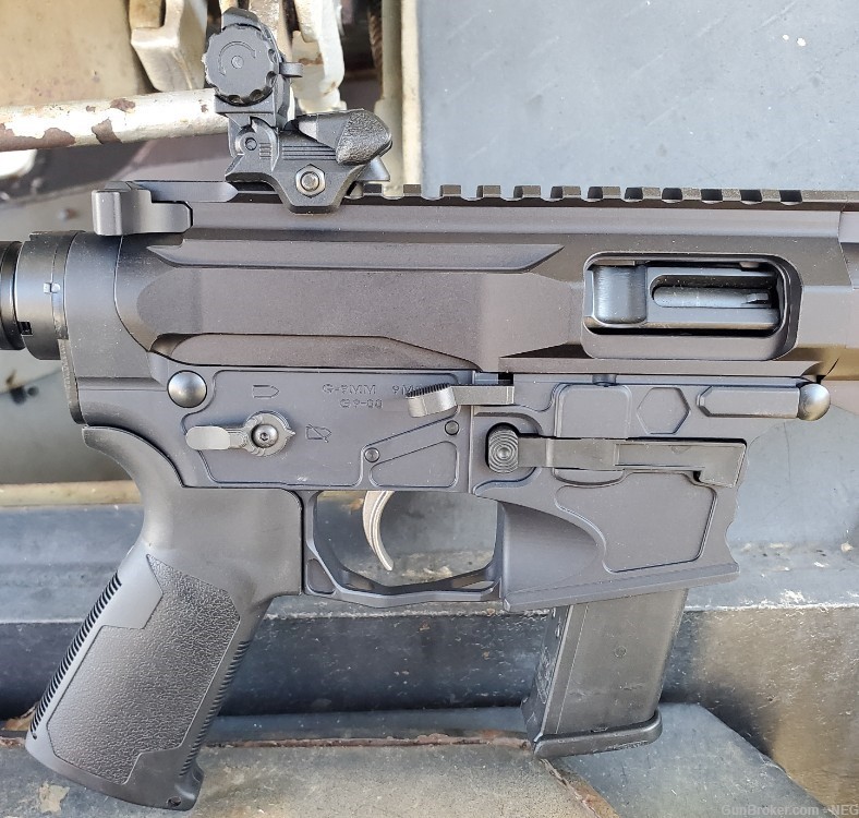 Custom 8" 40 S&W SBA3 Braced AR15 Billet Pistol Ambi M-Lok Glock Mags -img-7