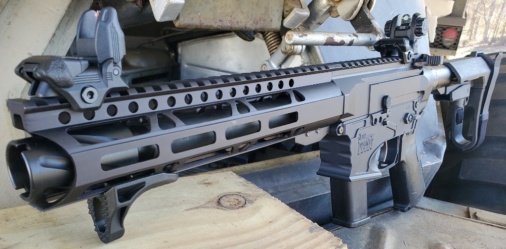 Custom 8" 40 S&W SBA3 Braced AR15 Billet Pistol Ambi M-Lok Glock Mags -img-2