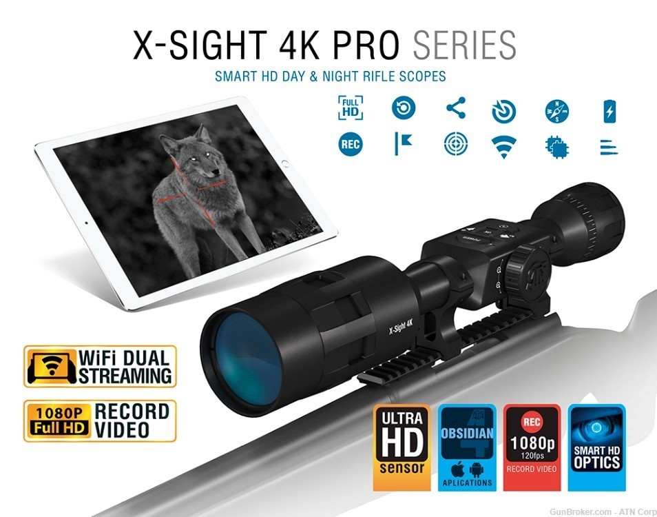 SET ATN X-Sight 4K Pro 5-20x Mossy Oak Bottomland + FREE GIFT-img-1