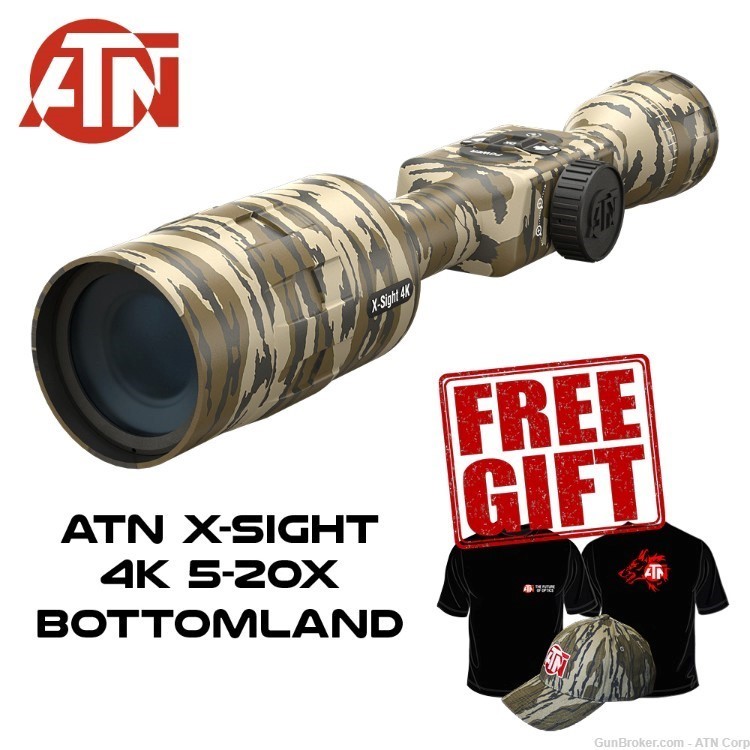 SET ATN X-Sight 4K Pro 5-20x Mossy Oak Bottomland + FREE GIFT-img-0