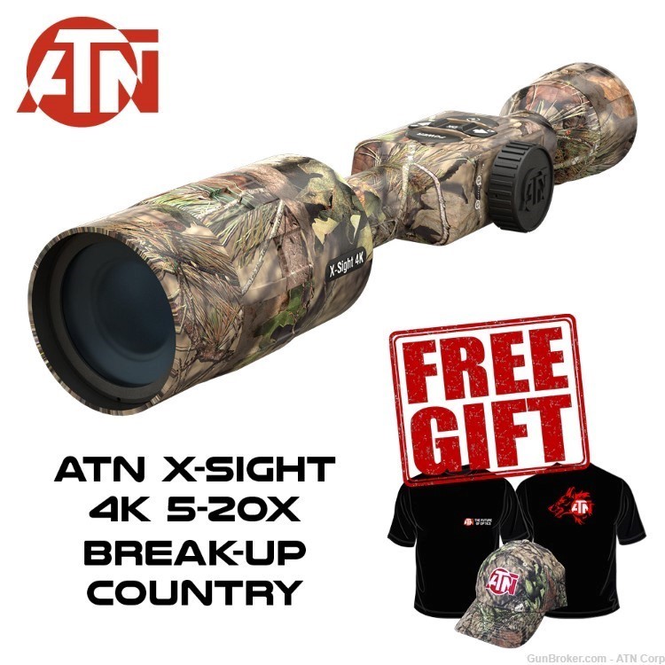 SET ATN X-Sight 4K Pro 5-20x Mossy Oak Break-Up Country + FREE GIFT-img-0