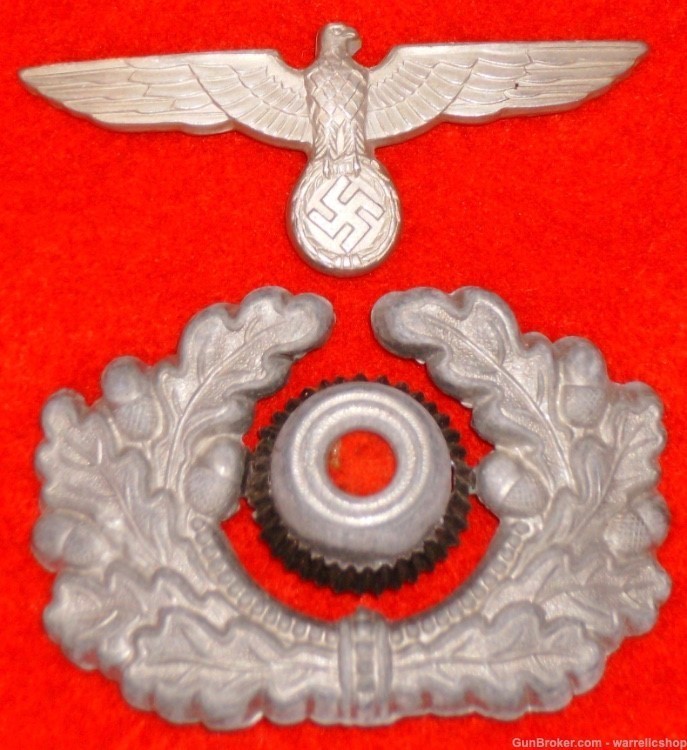 WW2 German Army EM/NCO visor cap insignia-img-0