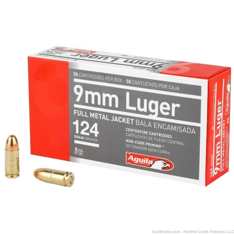 Aguila 9mm 124gr FMJ Handgun Ammo 1000 Round Case 124 Grain-img-1