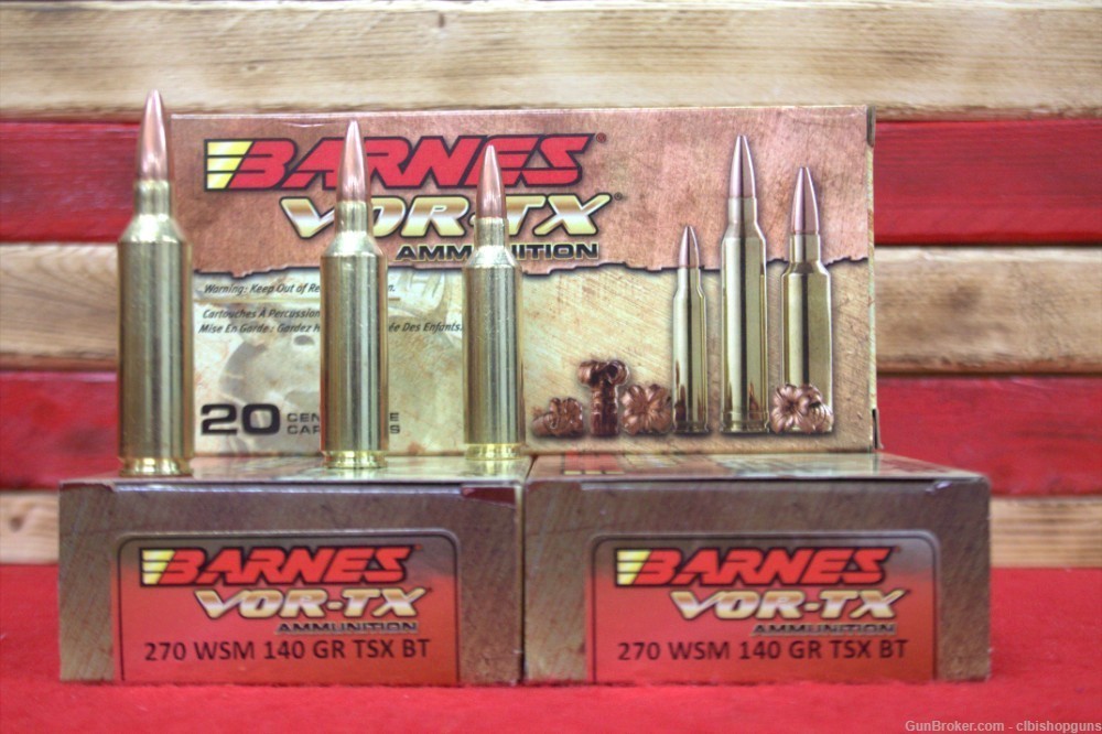 Barnes Vor-tx 270 wsm140 Grain TSX BT 3 BOXES 60 ROUNDS ammo-img-0