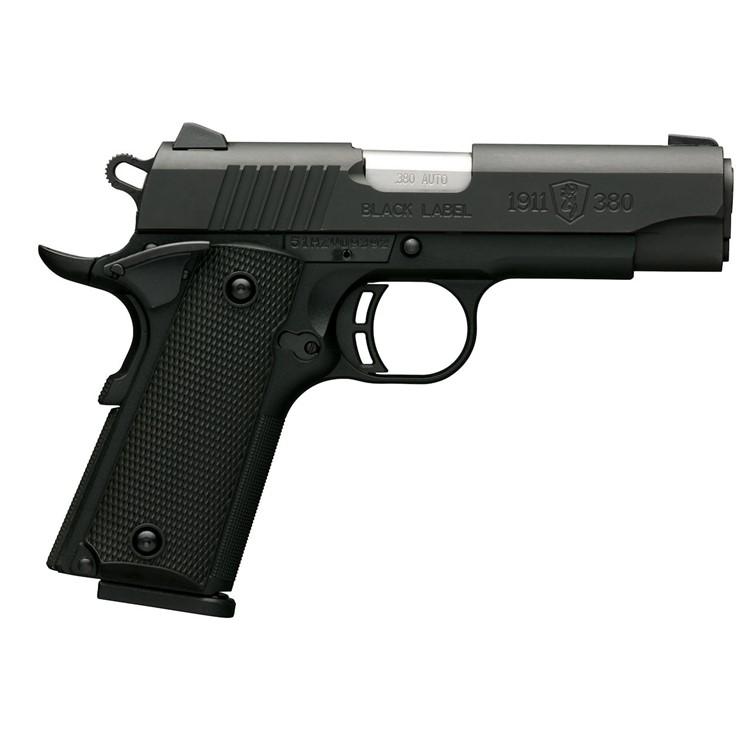 Browning 1911-380 Blk Label Compact Pistol 3 5/8 bbl .380 Cal Blk/Stainless-img-0