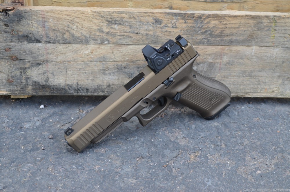 Glock 34 Gen 5 MOS X-Werks Midnight Burnt Bronze Trijicon RMR Supp NS G5 -img-3