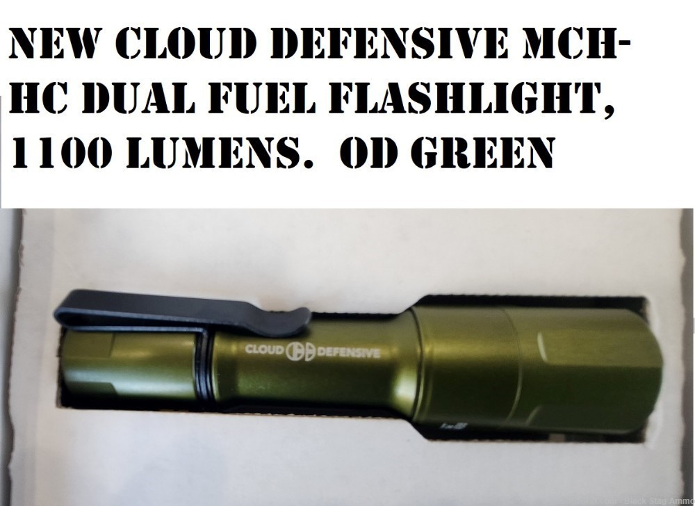 NEW Cloud Defensive MCH -HC Dual Fuel Flashlight. 1100 Lumens OD Green-img-0