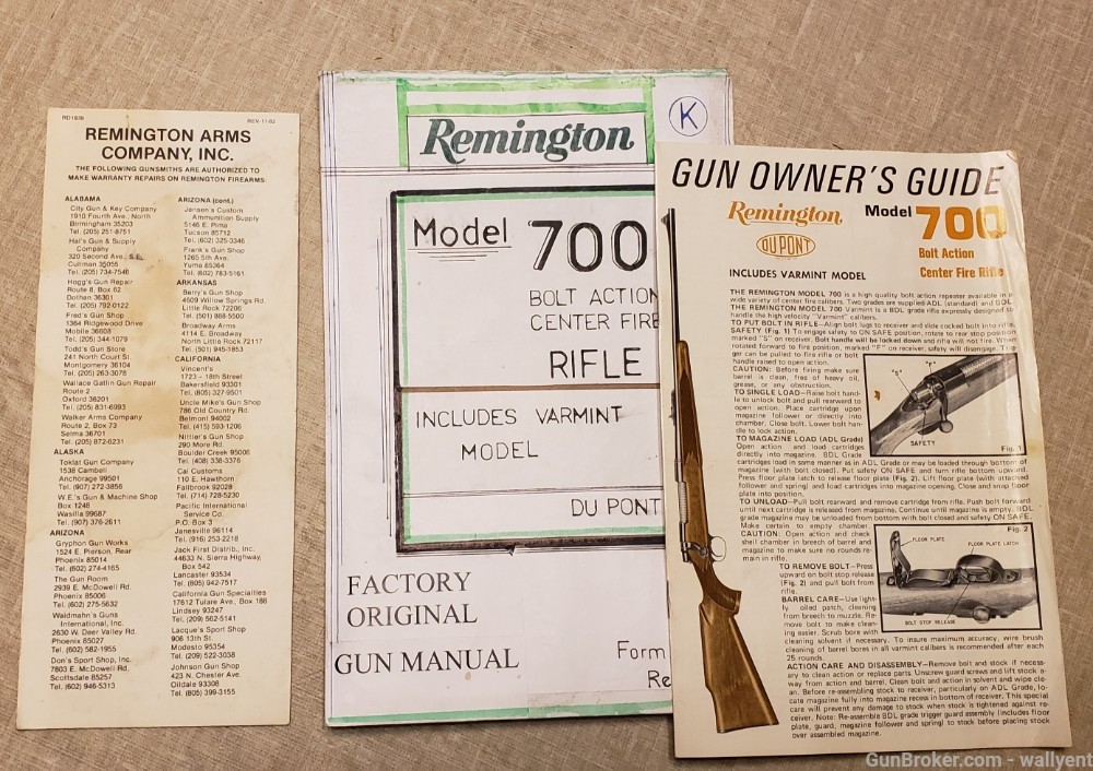 Remington Gun Owners Guide Model 700 Manual factory original RD5461 Rev.472-img-0