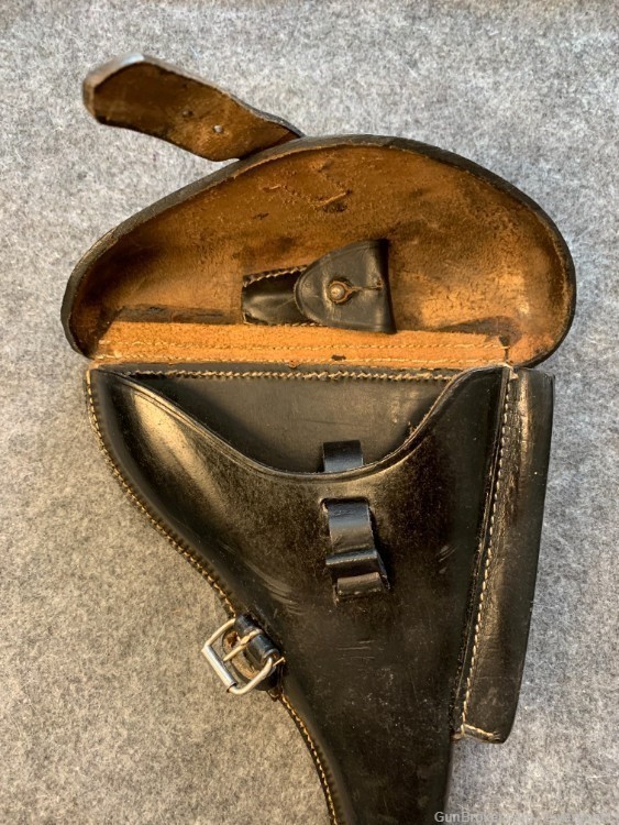WWII Reproduction German Luger P.08 Black Leather Holster-img-1