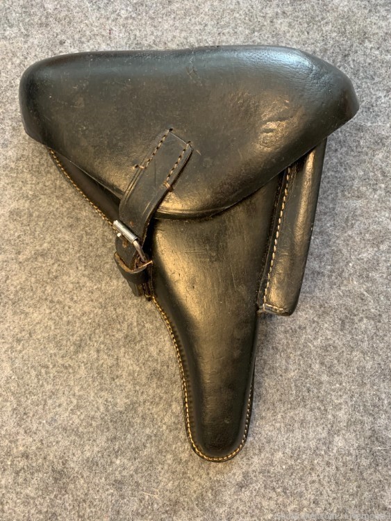 WWII Reproduction German Luger P.08 Black Leather Holster-img-0