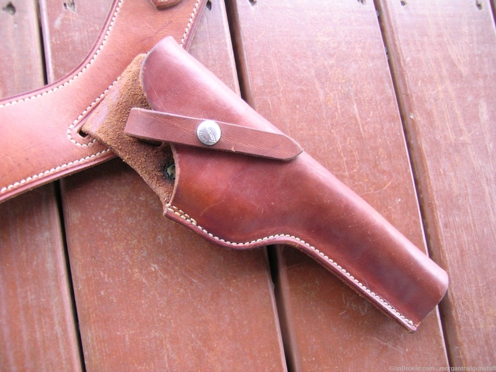 Geo Lawrence Leather Holster & Belt 6-3/4" High Standard & Browning Auto-img-3