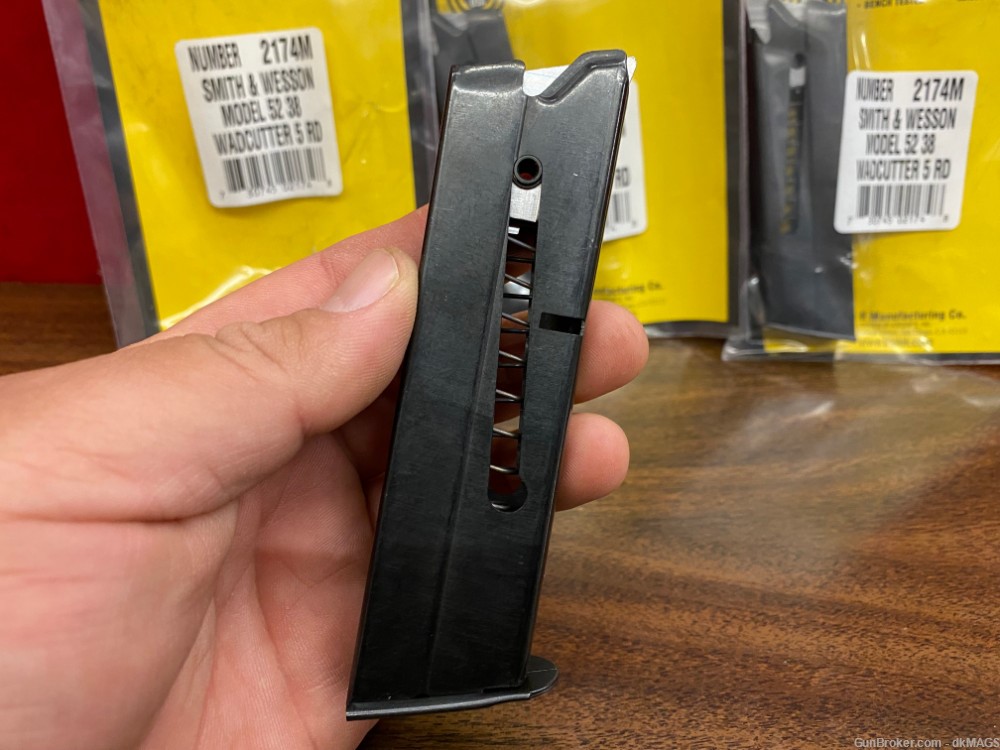 3 Triple K Magazines S&W Model 52 .38 Wadcutter 5rd Mags Clips 2174M-img-2