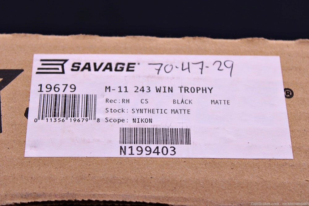 SAVAGE MODEL 11 243 WIN NIKON 3-9x40mm BDC RETICLE SCOPE FACTORY BOX -img-32