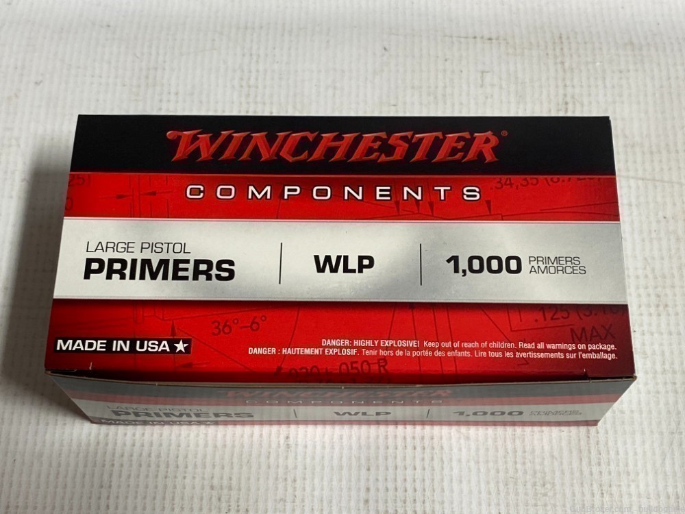 Winchester Large Pistol WLP Primers Brick of 1000 Fresh From Winchester -img-0