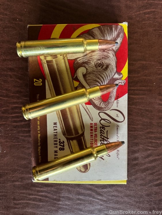 378 Weatherby Mag 270 Gr.SP 20 Rnds  (Early Elephant Picture Box) Excellent-img-4