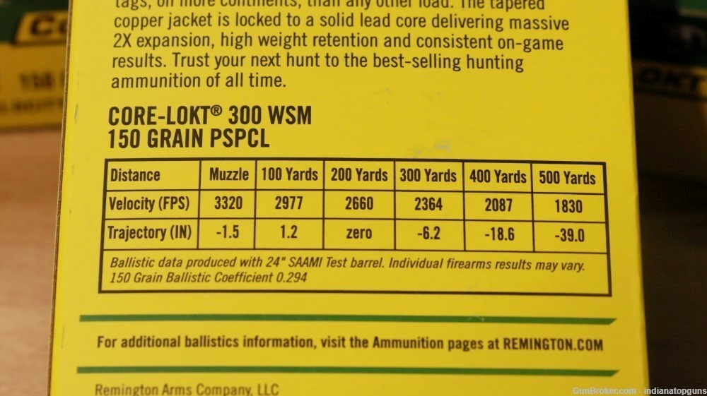 Remington 300WSM Ammo 150gr Core-Lokt 40 Rounds Free Shipping-img-1