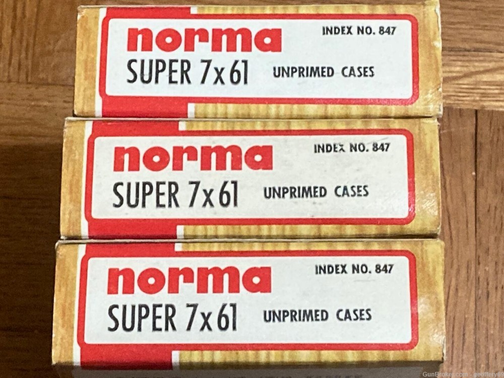 Super 7x61 Brass Rifle Cases Norma 60 pcs NEW UNPRIMED 847-img-1