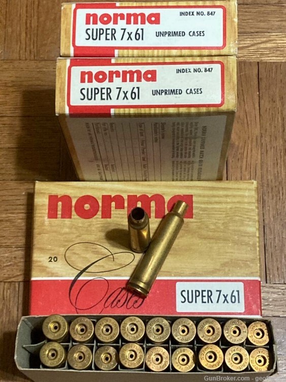 Super 7x61 Brass Rifle Cases Norma 60 pcs NEW UNPRIMED 847-img-2