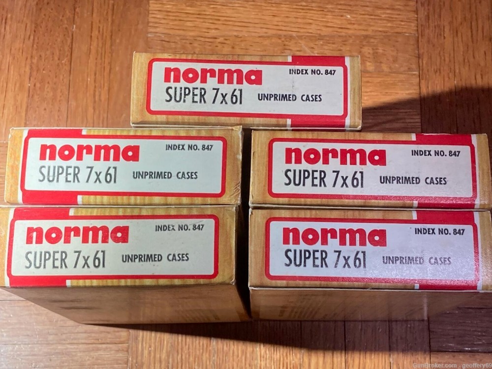 Super 7x61 Brass Rifle Cases Norma 100 pcs NEW UNPRIMED 847-img-1