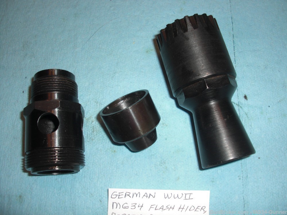 German WWII MG34 Flash Hider, Booster, Collar Set w/ Eagle "WaA20" - Set #2-img-15