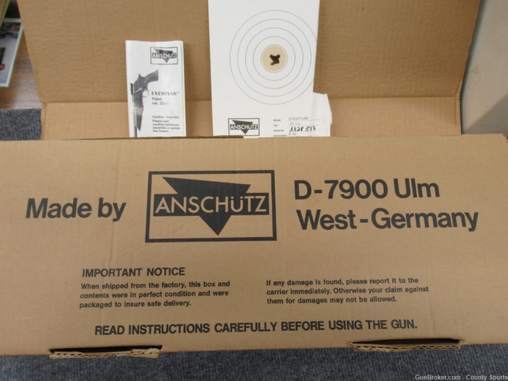 Anschutz Exemplar 22 Lr LH 1987 Test target and box Nice-img-13