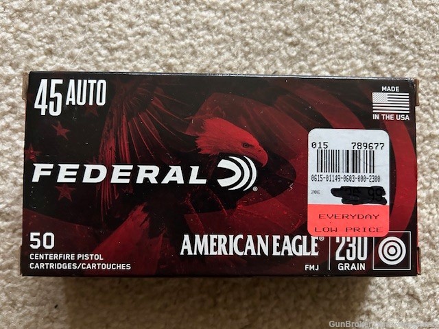 Federal American Eagle 45 ACP 230 Grain $0.35/round-img-0