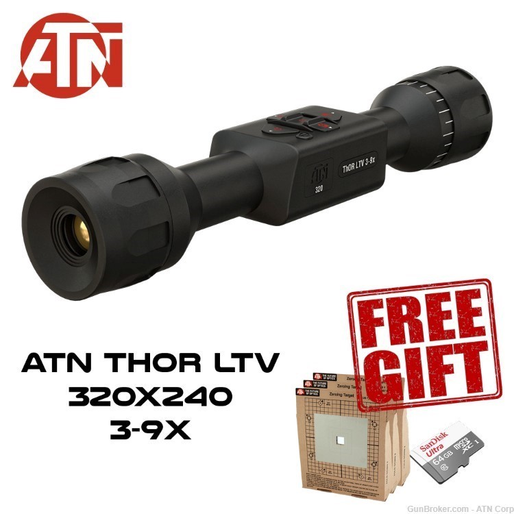 SET ATN Thor LTV 320 3-9x + FREE GIFT Target set + SD card-img-0