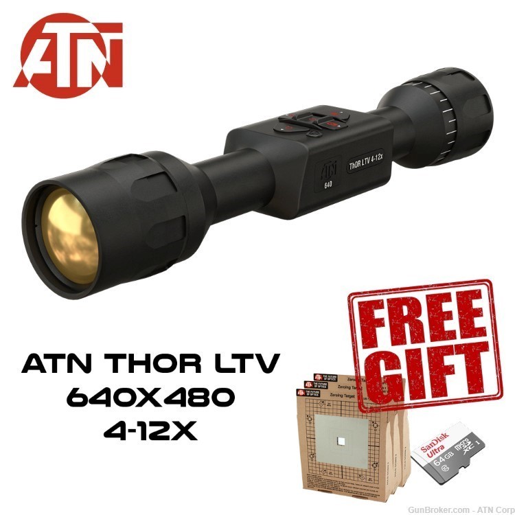 SET ATN Thor LTV 640 4-12x + FREE GIFT Target set + SD card-img-0