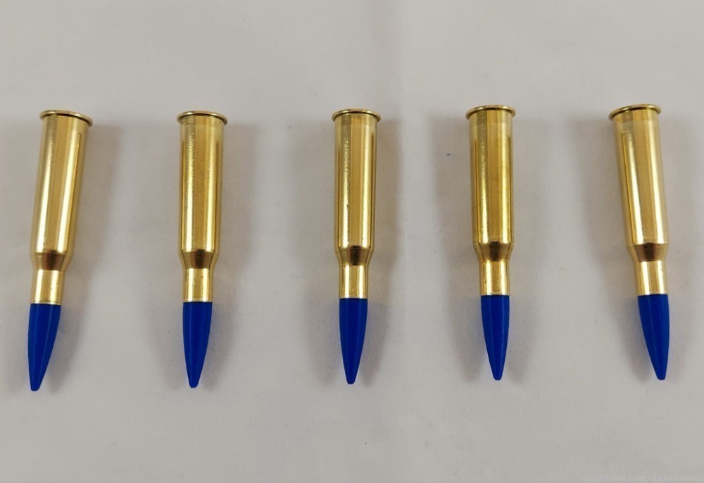 7.62x54R Brass Snap caps / Dummy Training Rounds - Set of 5 - Blue-img-3