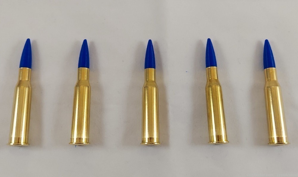 7.62x54R Brass Snap caps / Dummy Training Rounds - Set of 5 - Blue-img-2