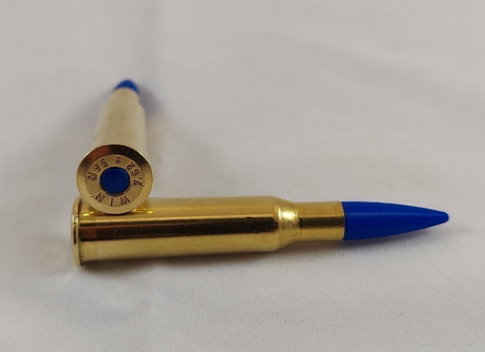 7.62x54R Brass Snap caps / Dummy Training Rounds - Set of 5 - Blue-img-1