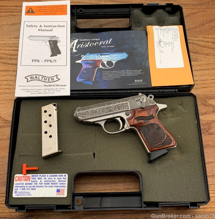 WALTHER FACTORY ENGRAVED ARISTOCRAT PPK/S .380 ACP ORIGINAL BOX 1 OF 600-img-0